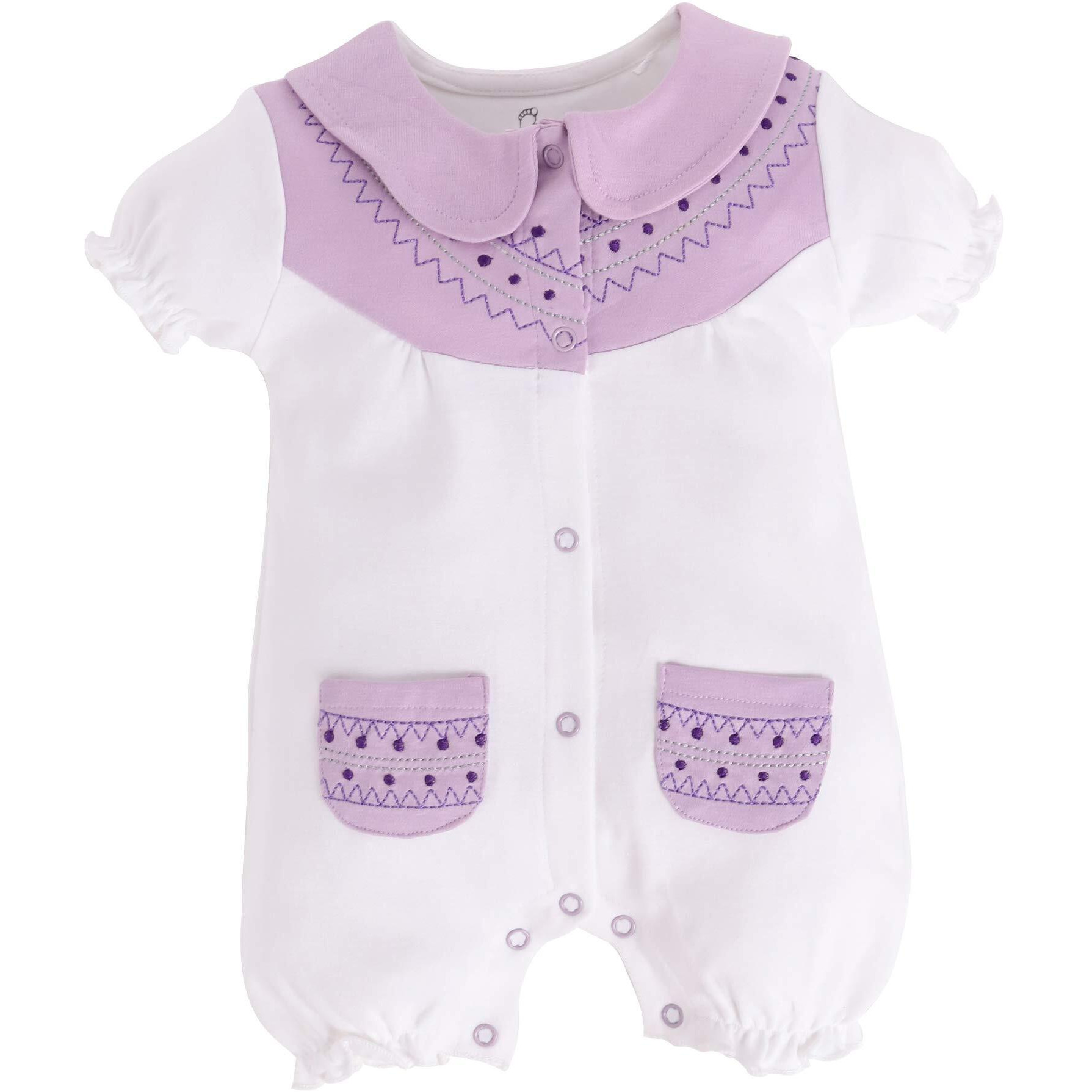 BabyGo Half Sleeves Baby Romper| 100% Cotton Rompers for New Born Baby| Baby Dress | Sleepsuit for Baby Girls| Onesies| 0-3M| 3-6M| 6-9M| 9-12M| Infant Clothes