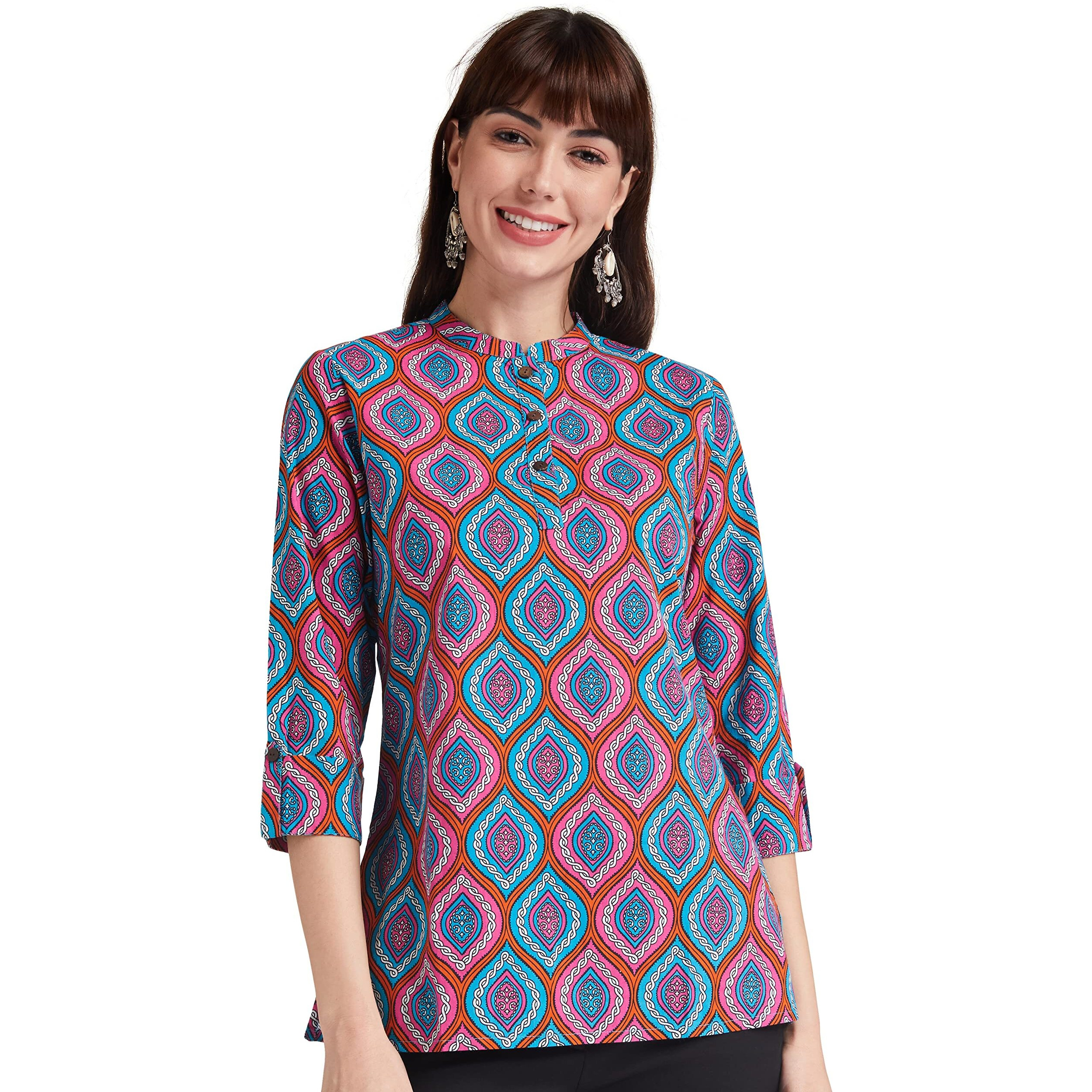 Amazon Brand - Myx Women's Cotton Straight Kurti (AW18NIT001CORE2_Turquoise_XXL)
