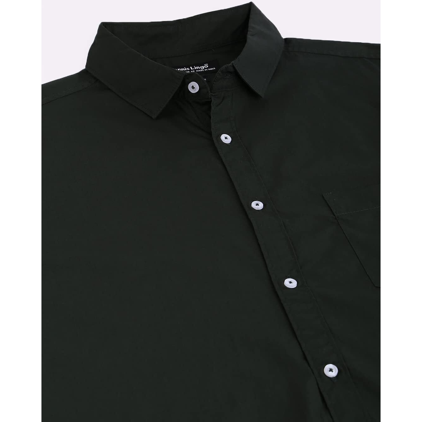 Dennis Lingo Men's Solid Slim Fit Casual Shirt (AZ301_B-GREEN_M)