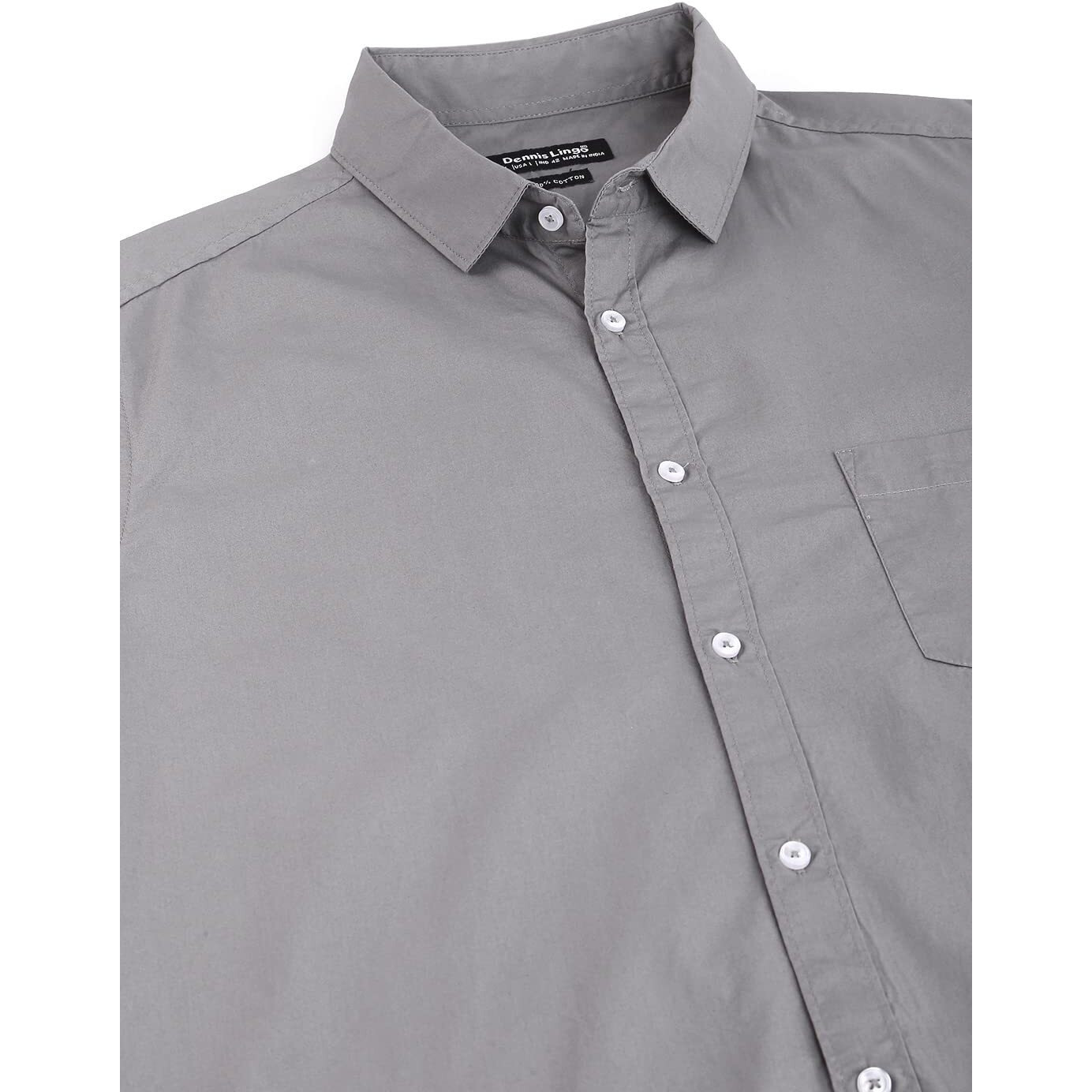 Dennis Lingo Men's Solid Slim Fit Casual Shirt (AZ301_SLATE_XL)