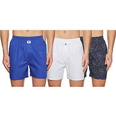 Amazon Brand - Symbol Men's Cotton Printed Boxer Shorts (Combo Pack of 2) Casual | Underwear | Half Pants | Short Pant - Regular Fit with Back Pocket (Multicolor 7_L)