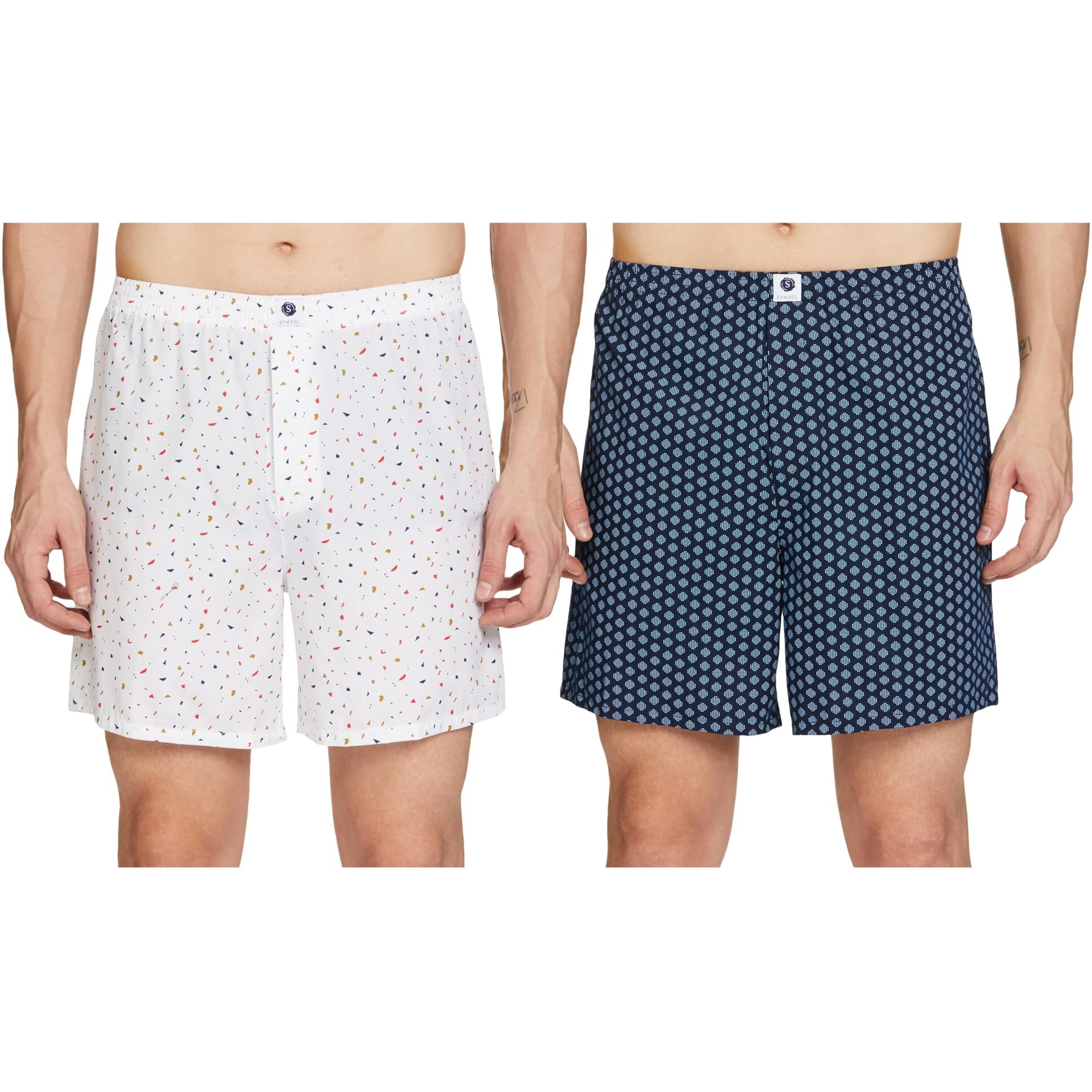Amazon Brand - Symbol Men's Cotton Regular Printed Boxer Shorts (Color & Print May Vary) (Pack of 2) (SYMBXRPO2-13_Multicolor 5_XL)