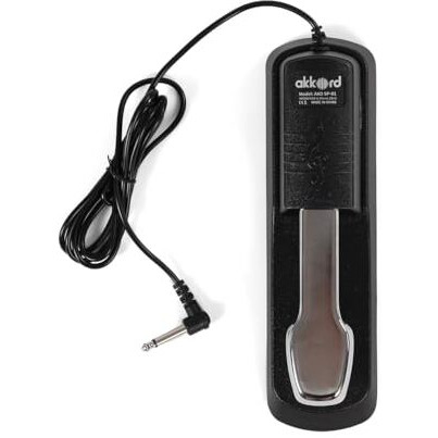 Akkord AKD SP-01 Sustain Pedal for Digital Piano, Electronic Keyboard, MIDI Synthesizer with Polarity Switch and Anti-Slip Pad- Black