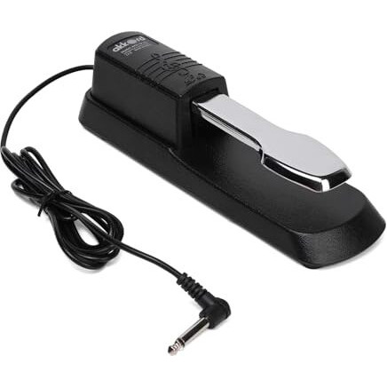Akkord AKD SP-01 Sustain Pedal for Digital Piano, Electronic Keyboard, MIDI Synthesizer with Polarity Switch and Anti-Slip Pad- Black