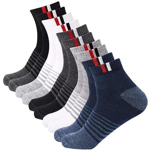 SJeware 5 Pairs Stripped Ankle Length Socks for Men & Women, Multicolor, Pack of 5, Free Size