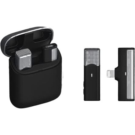 Careflection Wireless Clip Mic, Wireless Lavalier Microphones, Lapel Clip-on Microphone(Aisizo, for Smartphone, Laptop, Video Recording YouTube Live Stream (SX960 Lightening Type)