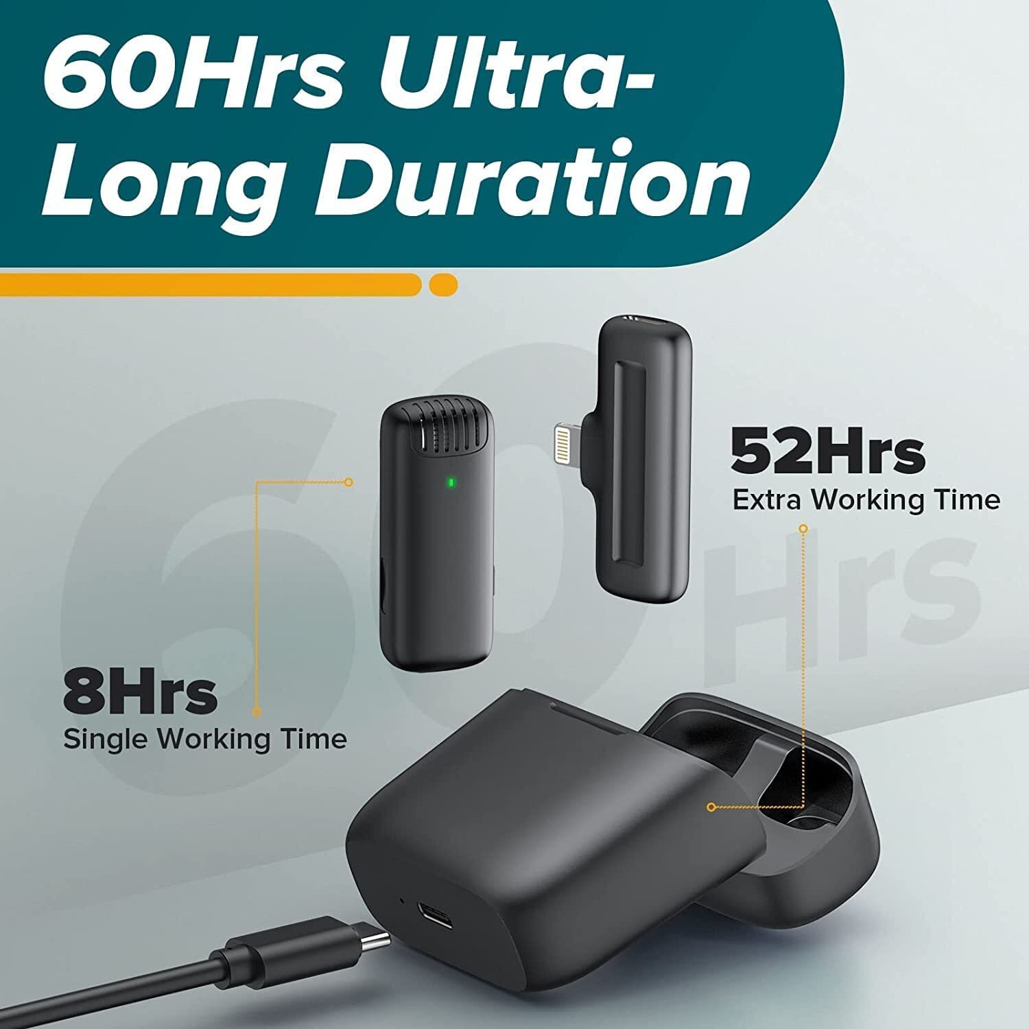 Careflection Wireless Clip Mic, Wireless Lavalier Microphones, Clip-on Microphone(Aisizo, for Smartphone, Laptop, Video Recording YouTube Live Stream (J11 Microphone Lightening Type)