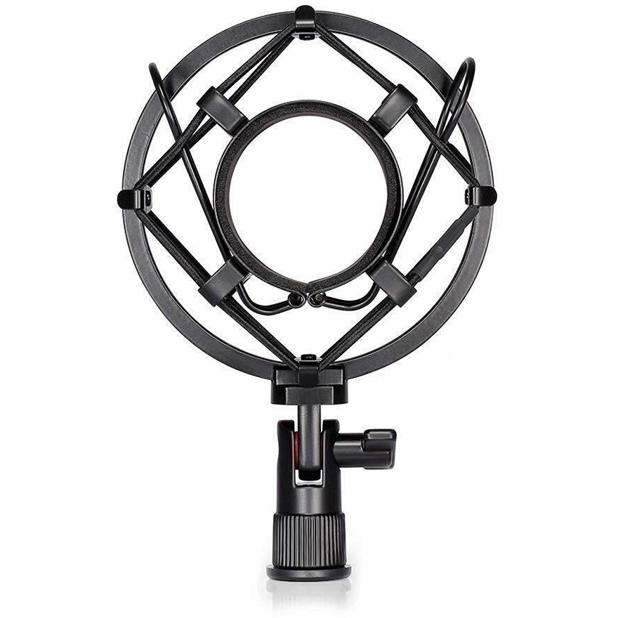 Powerpak Shock Mount Plastic-1 Universal Microphone Holder Clip for Studio Condenser Microphone (Black)