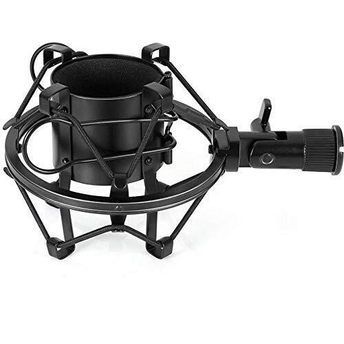 Powerpak Shock Mount Plastic-1 Universal Microphone Holder Clip for Studio Condenser Microphone (Black)