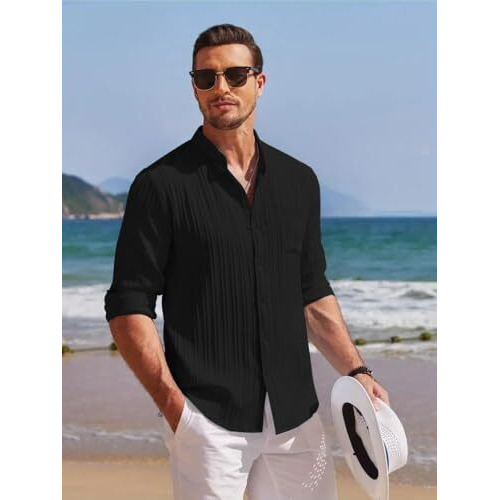 Leriya Fashion Men's Solid Regular Fit Shirt (Lf-Ms-6242_Black