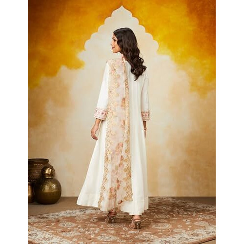 Amazon Brand - Myx Women's Rayon Salwar Suit (AW24-MYX-SKD-VN-03_Off-White_XS)