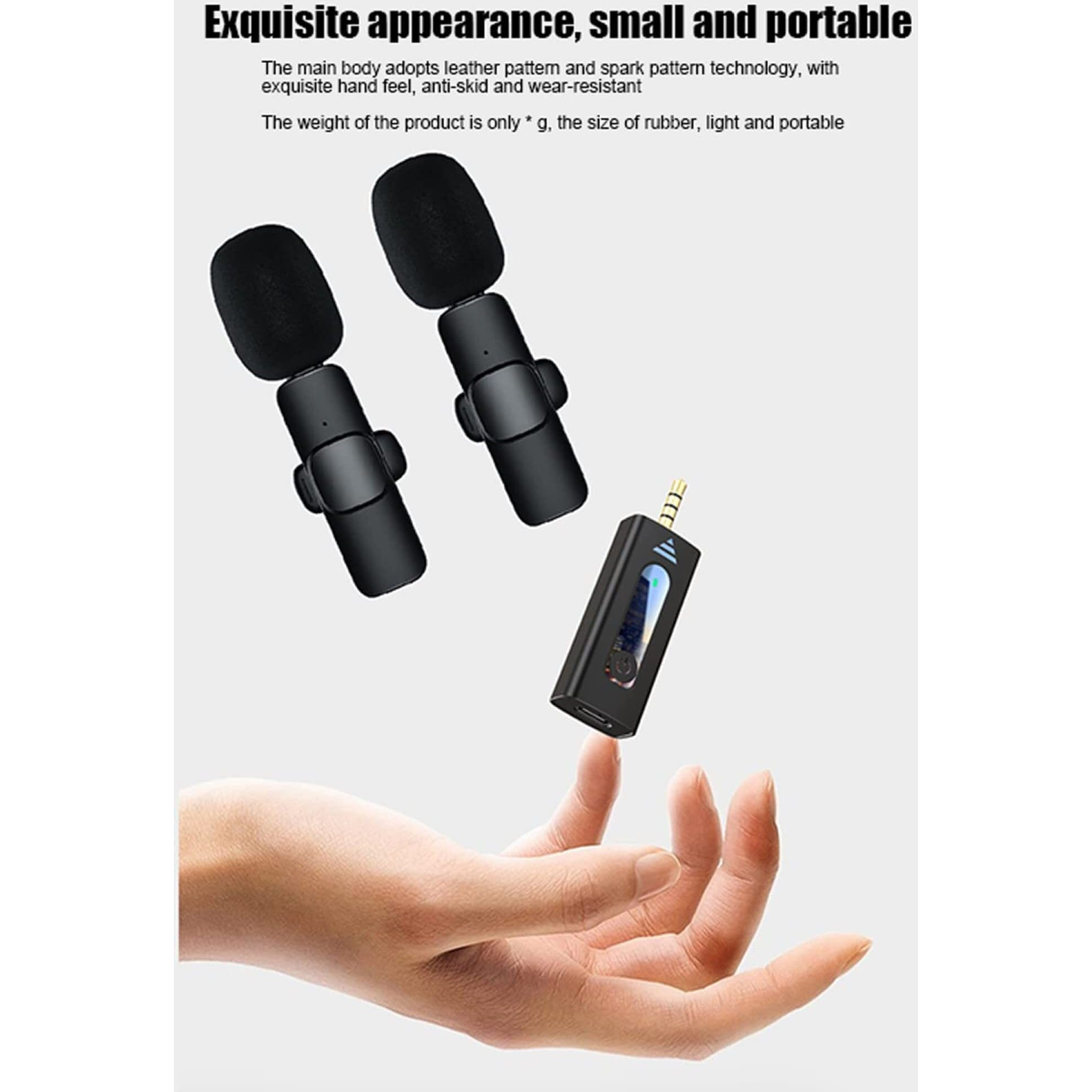 K-35 3.5mm Aux Dual Receivers (2 - Mics, 1 Input) Wireless Collar Microphone Lapel Lavalier Mic Plug & Play Mike for Vlogging Interview Live Streaming YouTube Compatible with BT Speakers, DSLR Camera