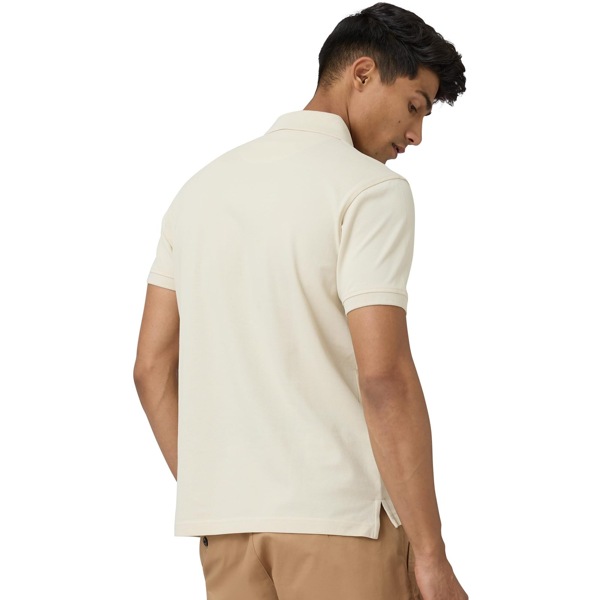 Xyxx Men's Solid Regular Fit T-Shirt (Xy_Cr14_Polo Tshirt_1_Almond White