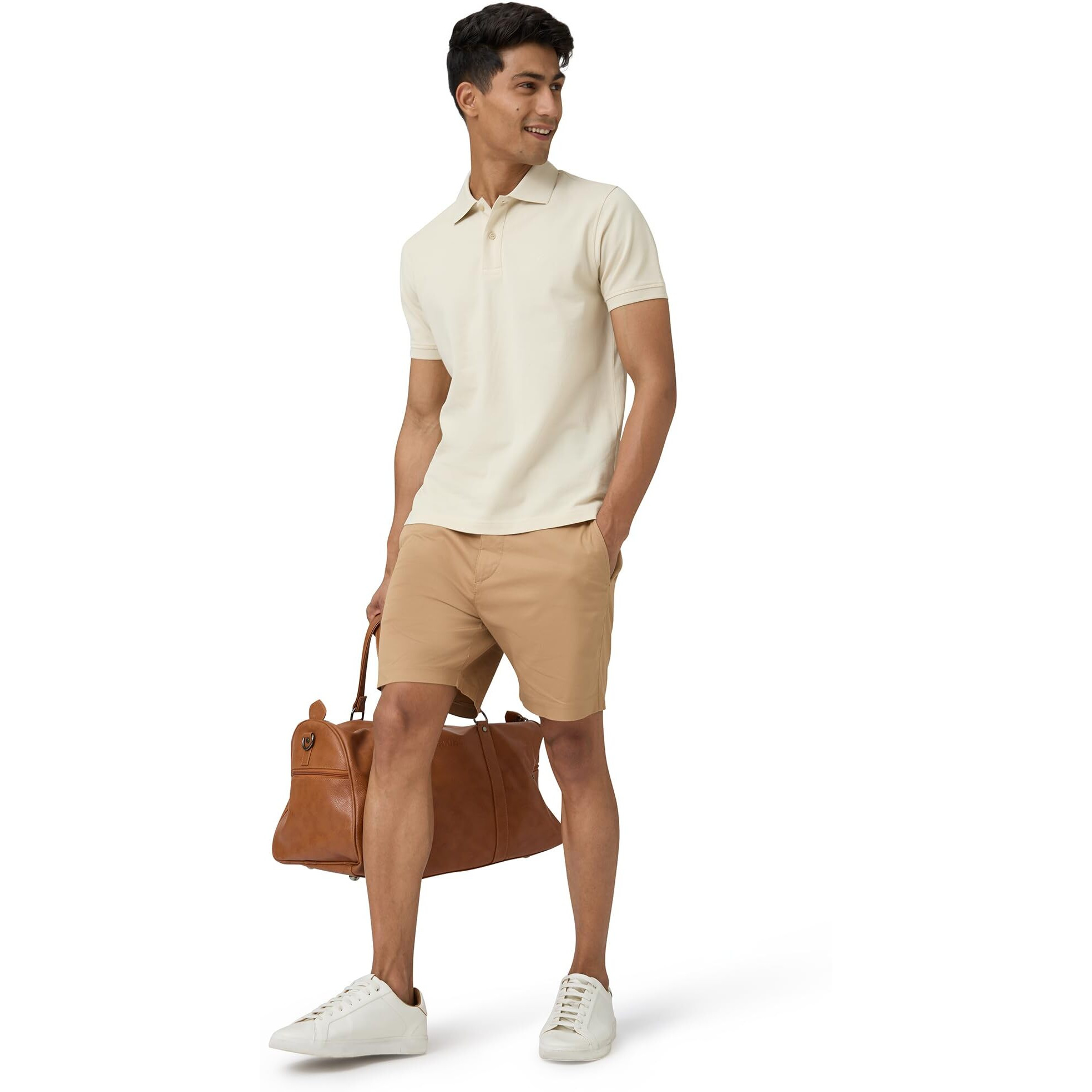 Xyxx Men's Solid Regular Fit T-Shirt (Xy_Cr14_Polo Tshirt_1_Almond White