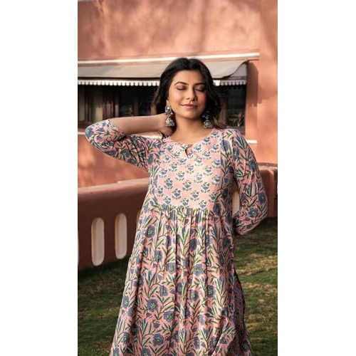 FABNEX kurta set for women | Women Kurta | Women Kurta Sets Kurtis | Women Kurta Pant Set | Women Kurta Pant Set Women Kurti Set with Pant (K-53-54) (2XL, Pink)