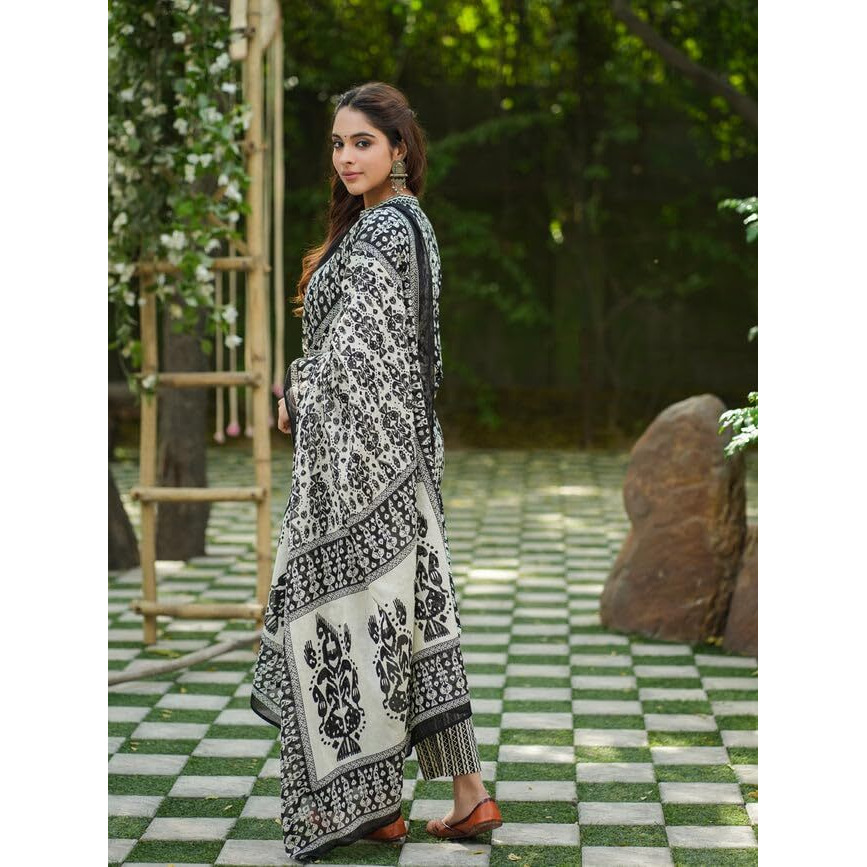 Leriya Fashion Women's Rayon Regular Kurta Set with Dupatta (LF-W.Kurta SET-K2759&P181&D119_Black