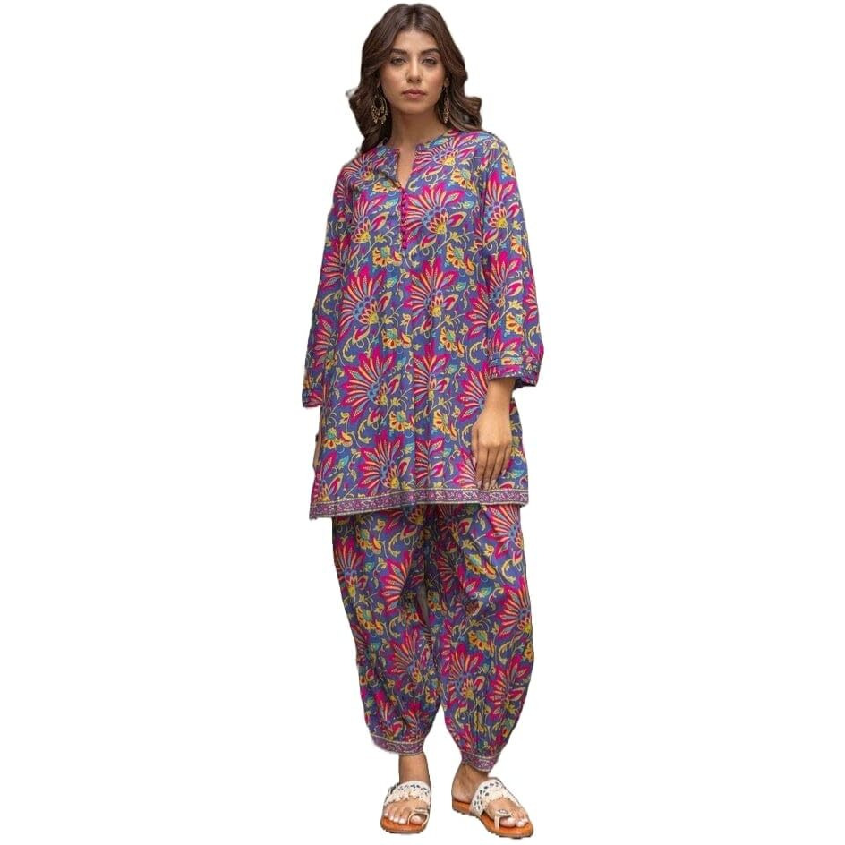 LookMark Kurta Set Ethnic Finesse Redefined Add a Touch of Grace to Your Wardrobe with Our Cotton Blend Printed Kurti Pant Sets Pink