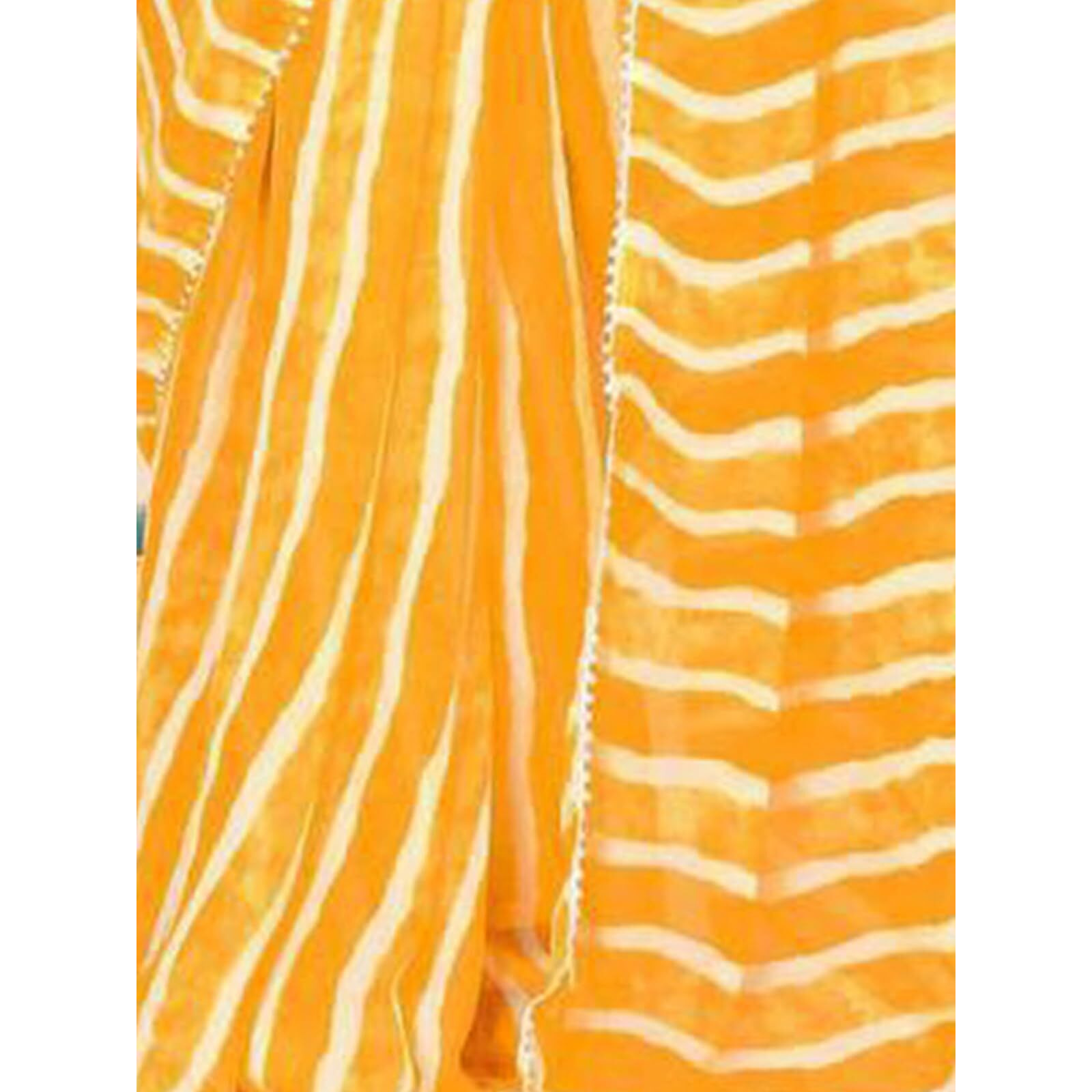 Satrani Women's Georgette Leheriya Printed Ready To Wear Saree with Unstitched Blouse Piece (24RS114N_Yellow4)