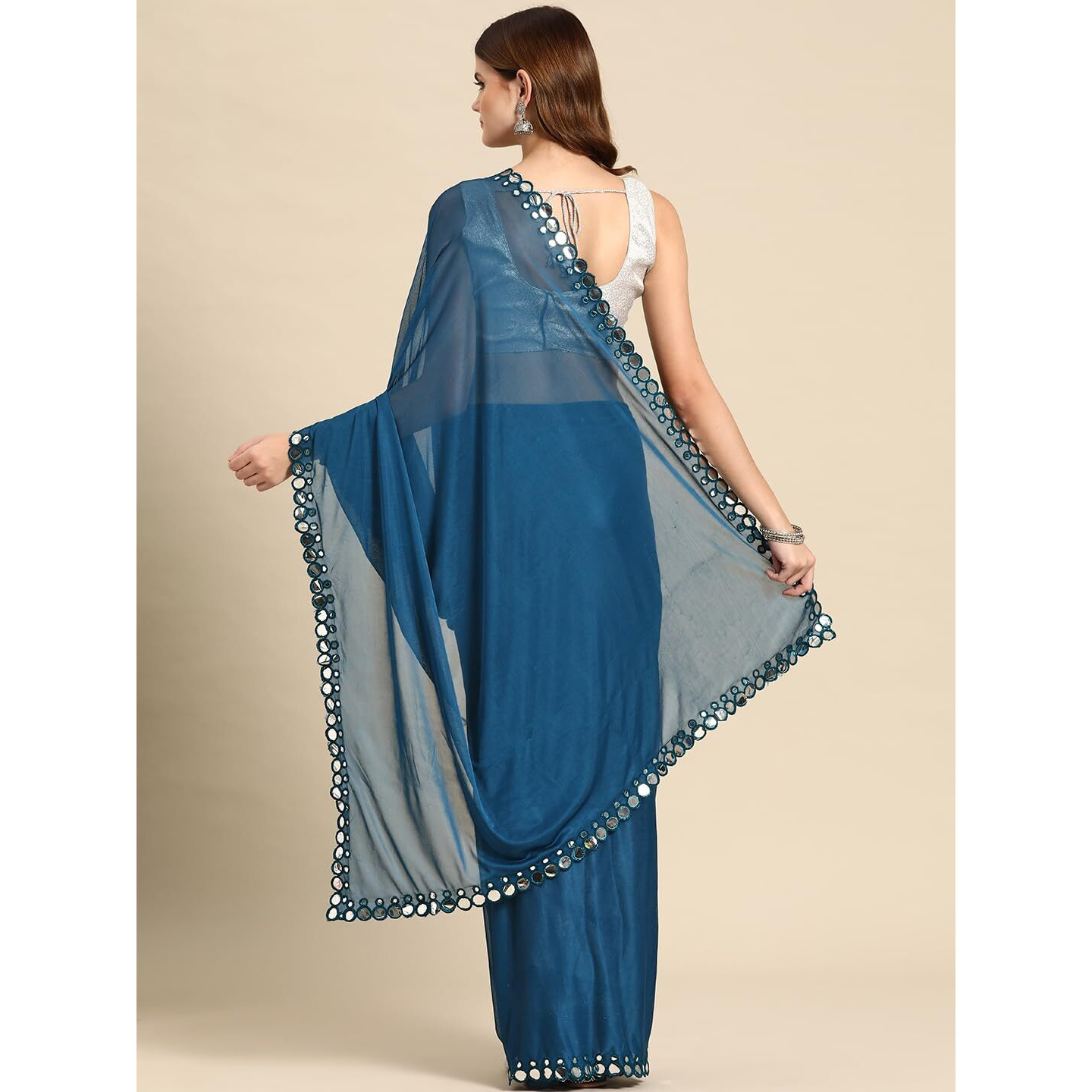 Shiv Textiles Saree For Women (L1-BLUE)