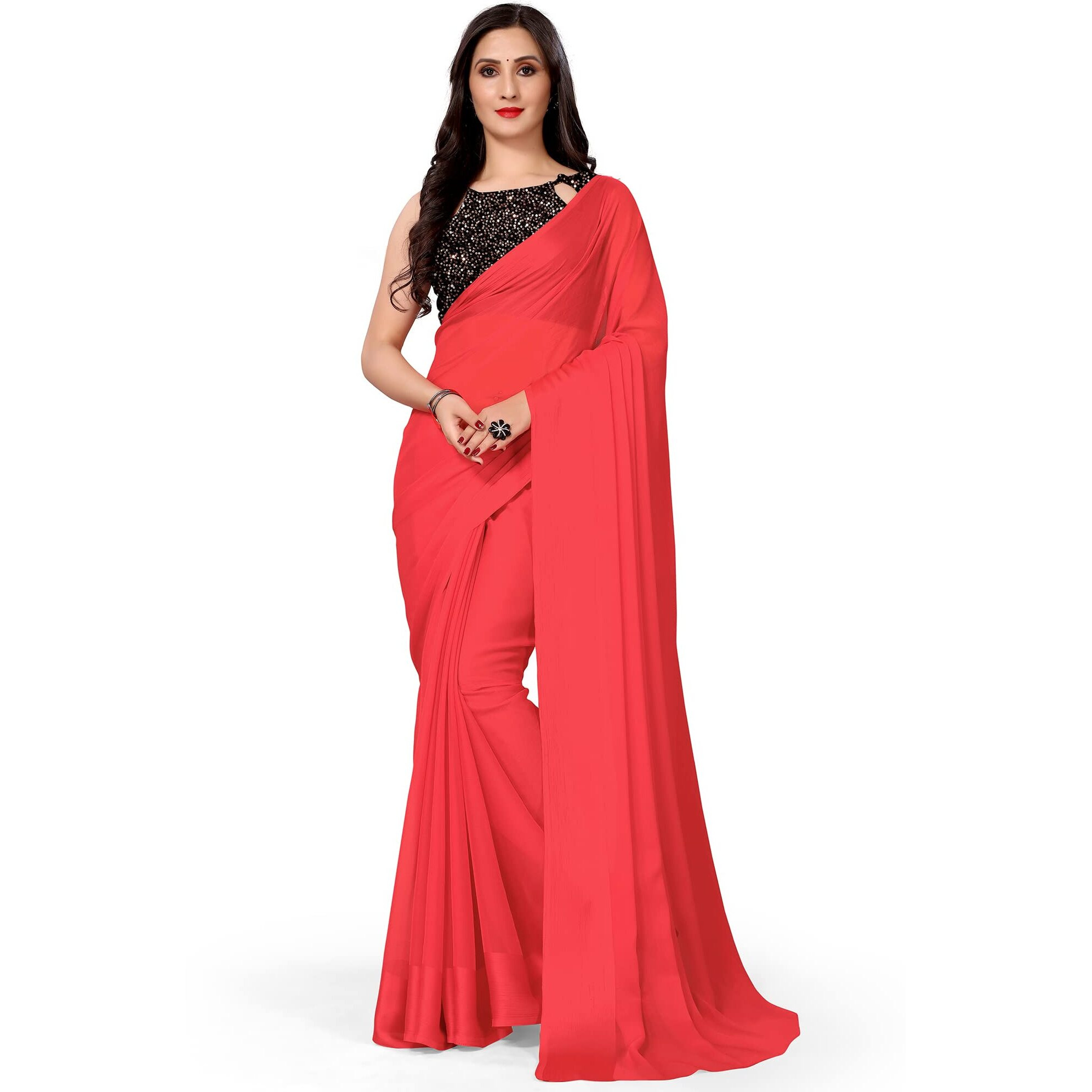 Hritika Light Pink Chiffon Solid Saree_(HASTNBRTIKI00027LPNK)