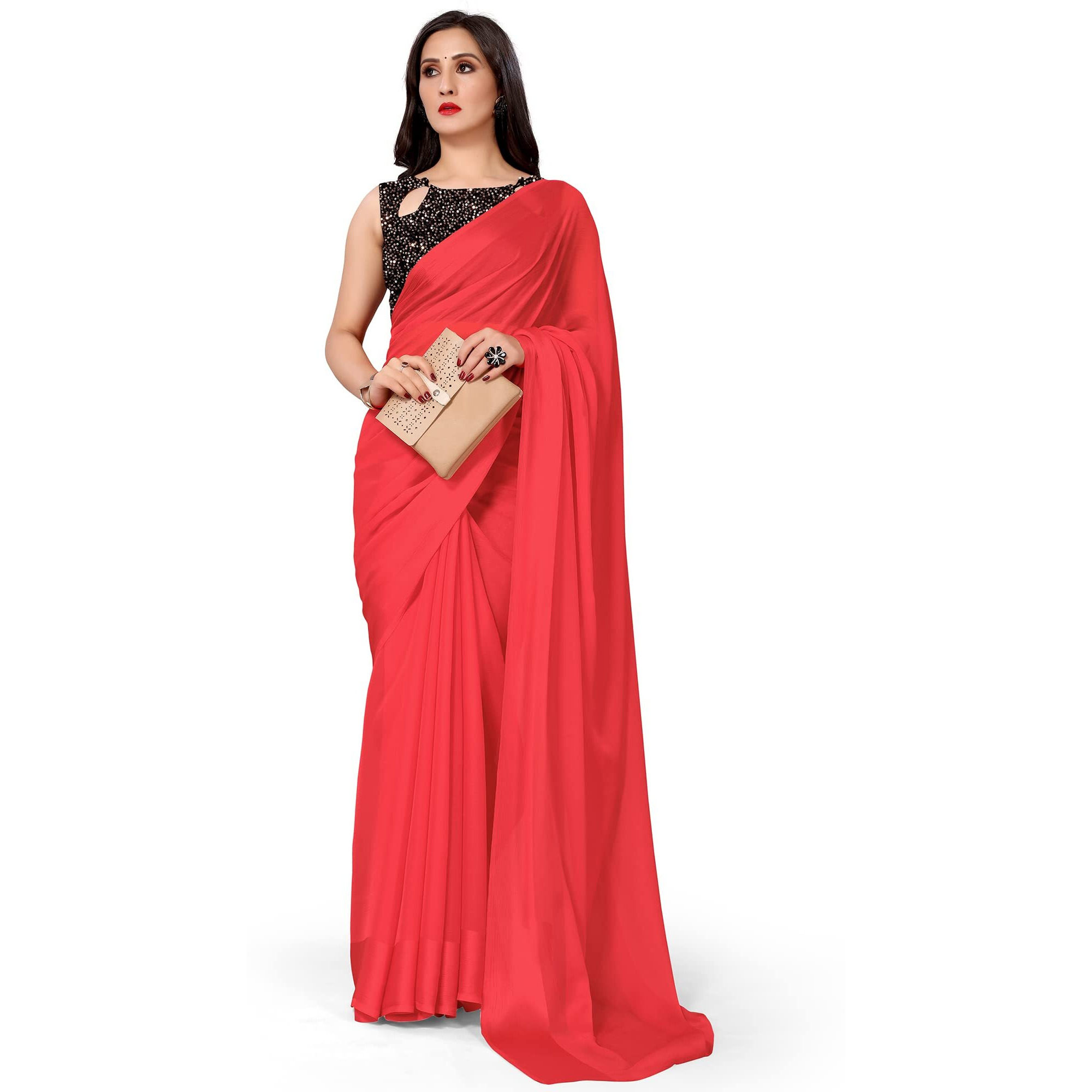 Hritika Light Pink Chiffon Solid Saree_(HASTNBRTIKI00027LPNK)