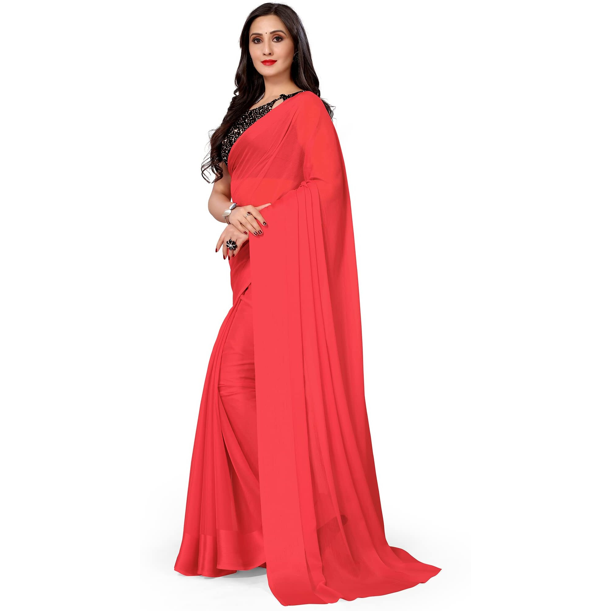 Hritika Light Pink Chiffon Solid Saree_(HASTNBRTIKI00027LPNK)