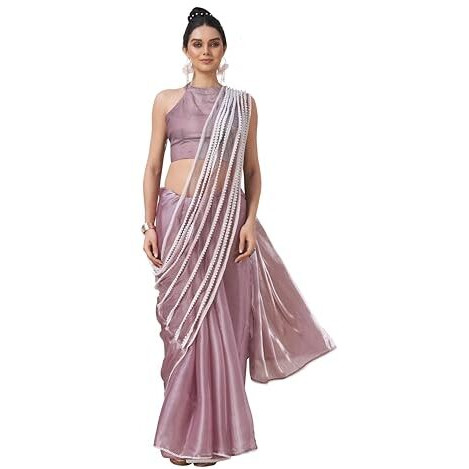 Womanista Women's Satin Designer Saree (TI6834_Lavender)