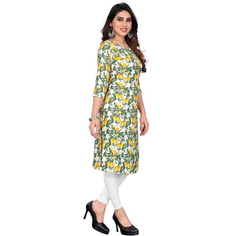 KHILORI Women's Printed Regular Kurta 4 Crepe Kurti 17-18-19-20 M_Multi