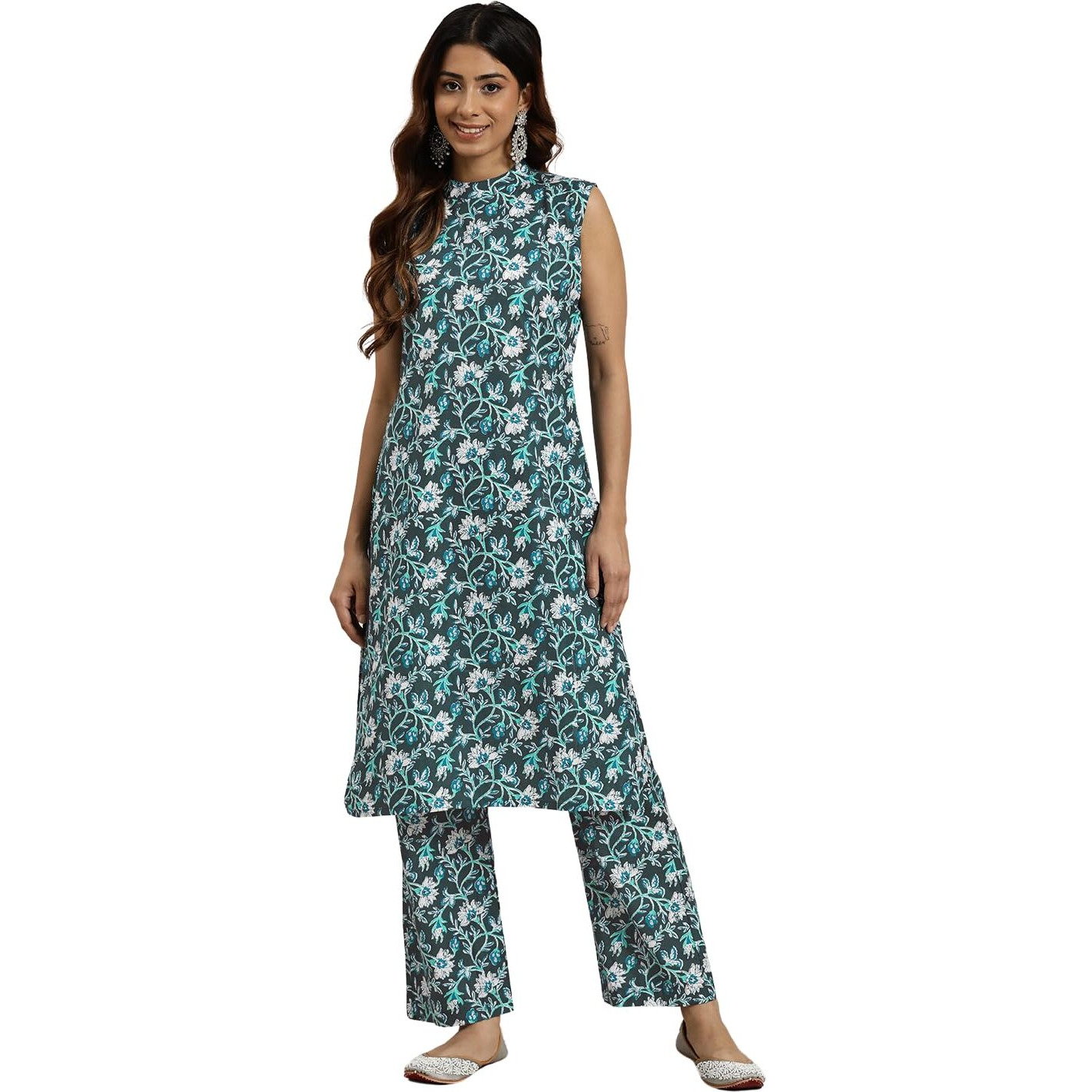 Shiv Textiles Cotton Printed Kurta Set For Women.(KP-209-Blue-2XL)
