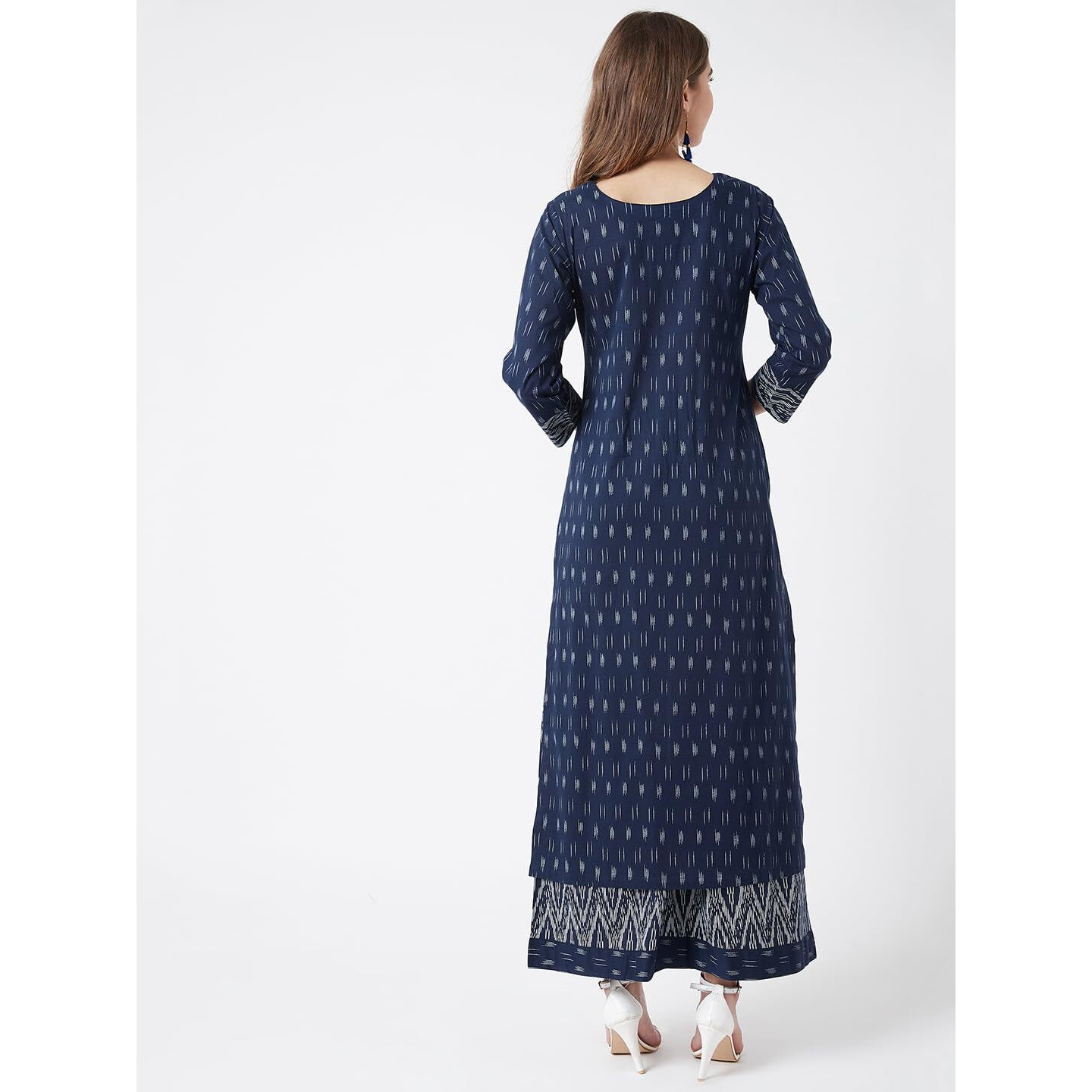 Tissu Women's Cotton Regular Kurta Palazzos Set (Tis-560-56_Indigo_8XL)