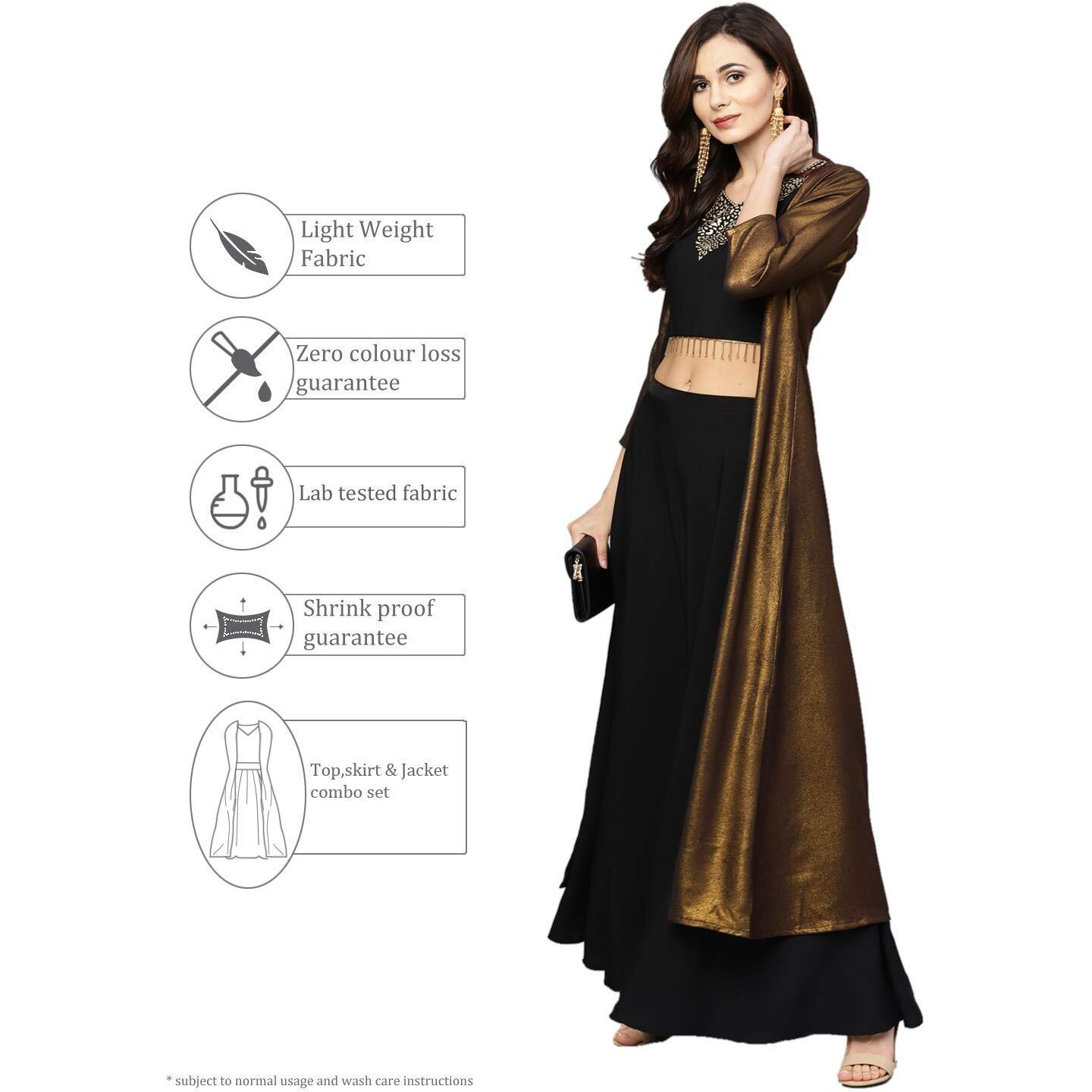 Ahalyaa Women Black Indo Western Set from
