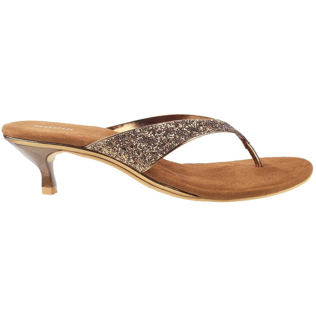 Mochi Womens Synthetic Antic Gold Slip Ons (Size (3 UK (36 EU))
