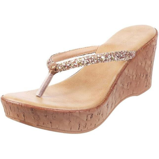 Mochi Womens Synthetic Antic Gold Slip Ons (Size (5 UK (38 EU))