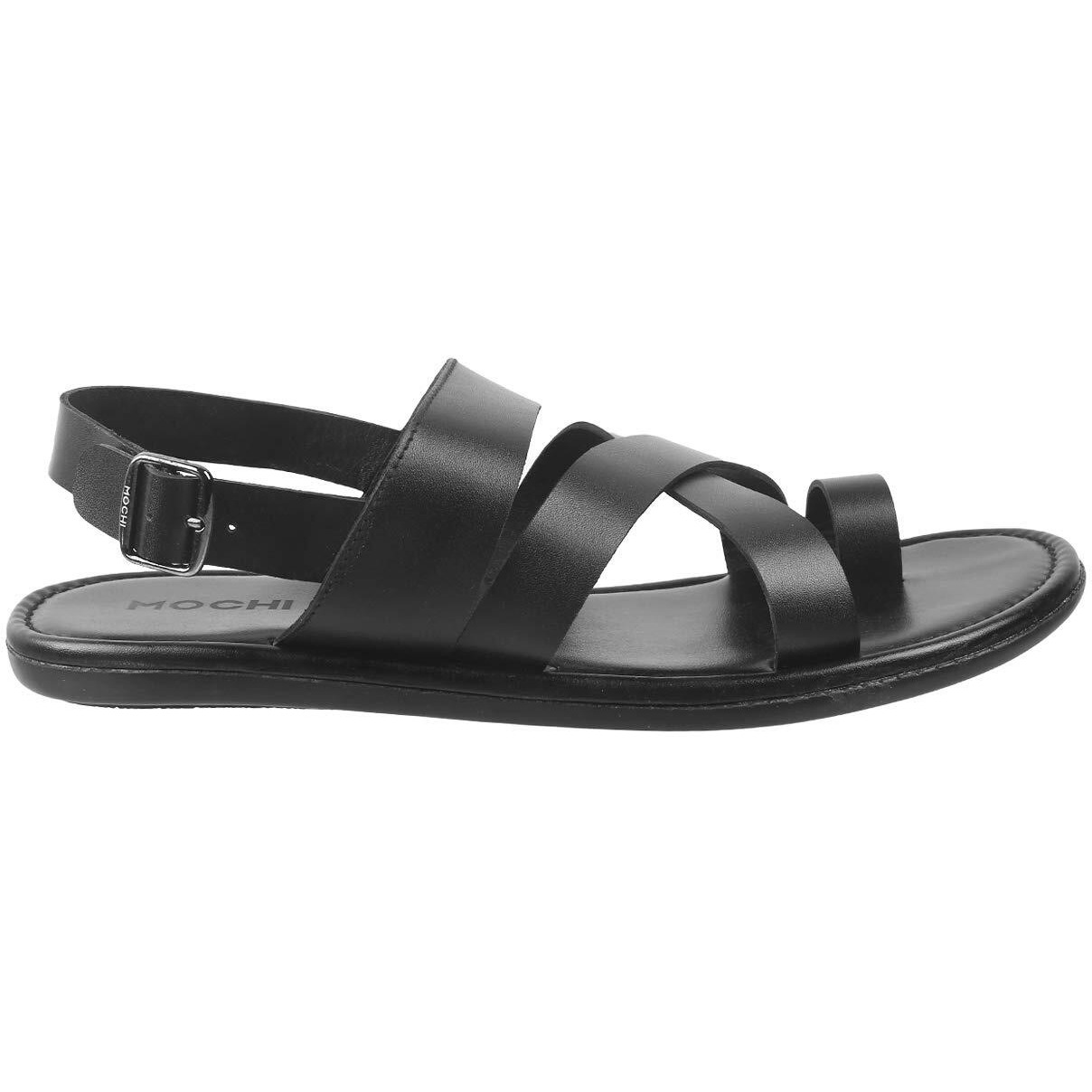Mochi Mens Leather Black Sandals (Size (8 UK (42 EU))