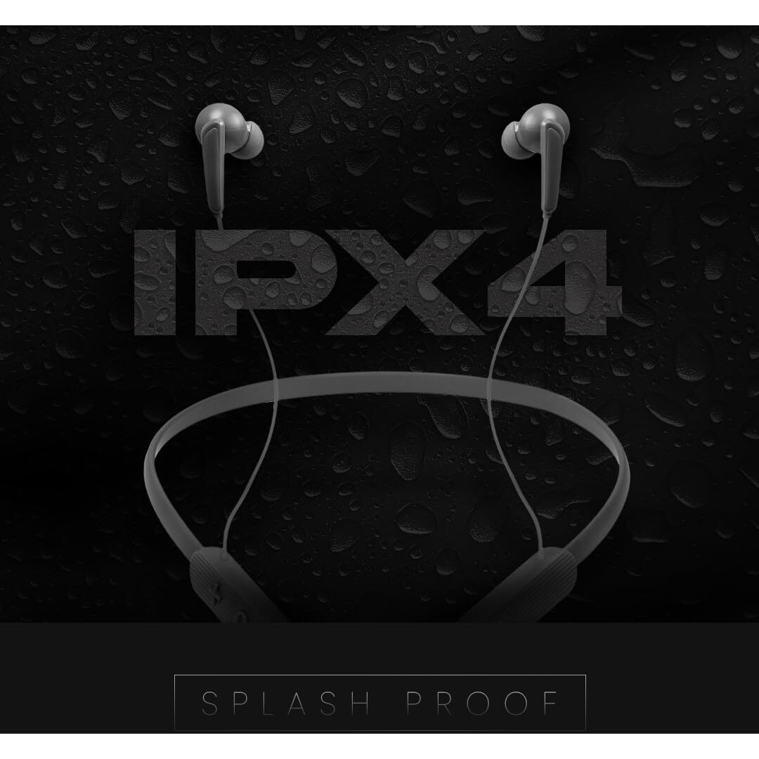 LUMIFORD XploriaHD XP25 in-Ear Bluetooth Neckband Earphones, IPX4 Water Resistant,Voice Assistant,Advanced BT v5.3,10mm Extra Bass Drivers,16 hrs Playback & Quick Type-C Charging (Gun Grey)
