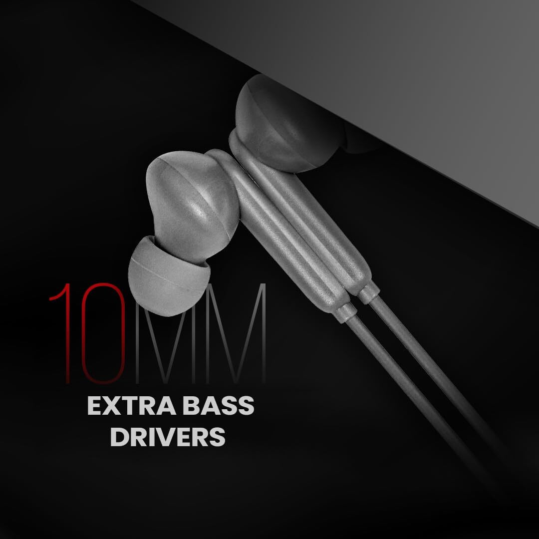 LUMIFORD XploriaHD XP25 in-Ear Bluetooth Neckband Earphones, IPX4 Water Resistant,Voice Assistant,Advanced BT v5.3,10mm Extra Bass Drivers,16 hrs Playback & Quick Type-C Charging (Gun Grey)