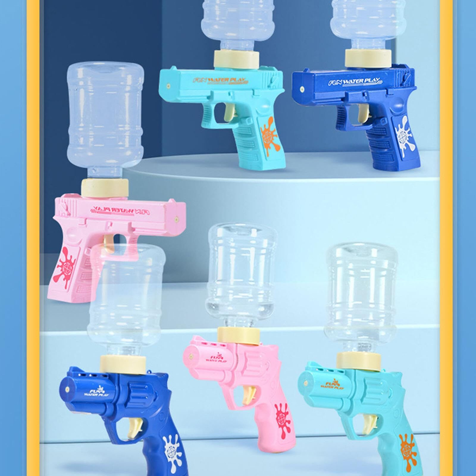 High Pressure Holi Pichkari Electric Water Gun, Automatic Squirt Gun with 300CC Excellent Range 25-32 Feet - (Magzine) for Kids and Adults Pool Party (Mini Pistol 3 Modes(Pack of 2))
