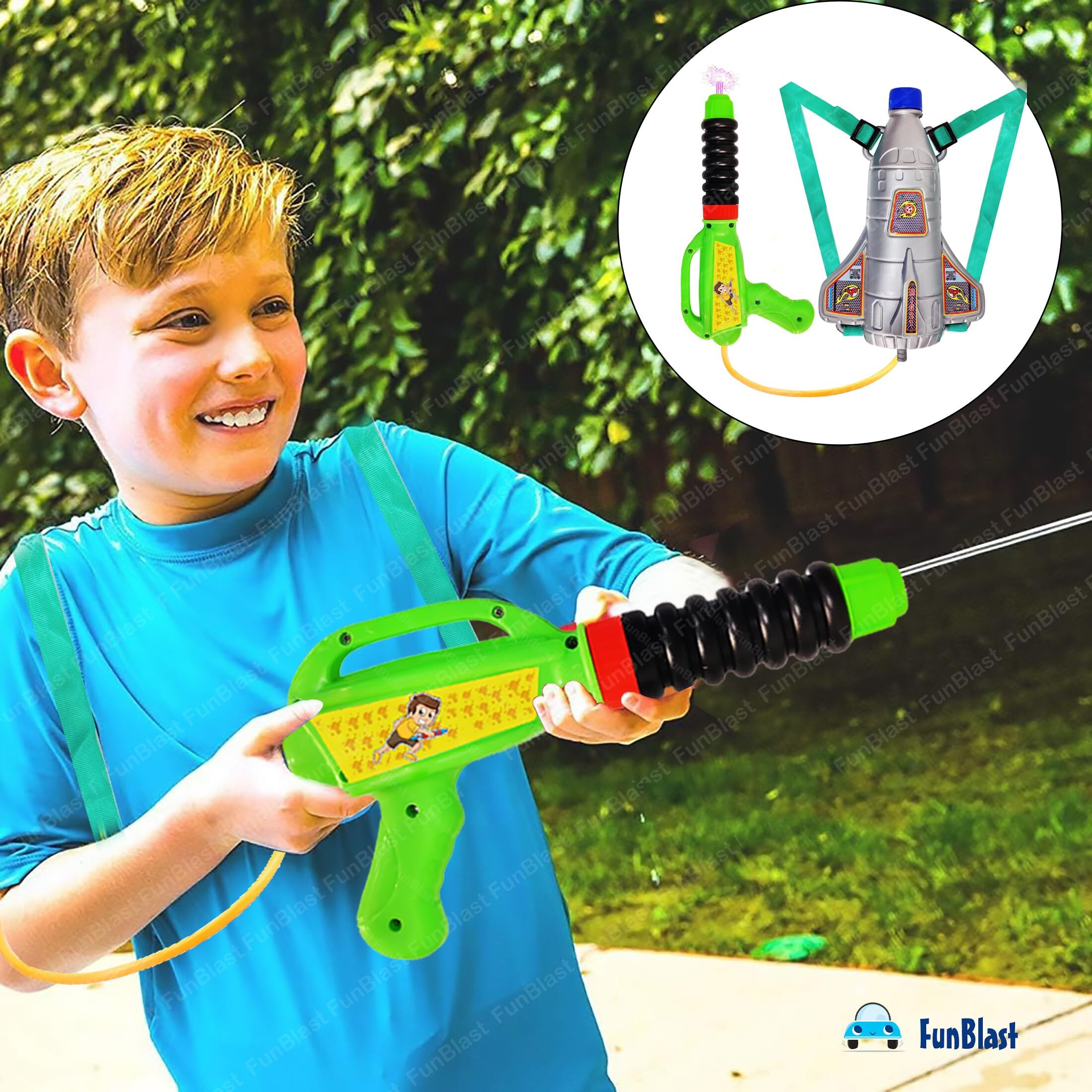 FunBlast Holi Pichkari High Pressure Water Gun Toy for Kids with Tank Water, Pichkari Water Gun, Pichkari for Kids, Holi Gun, Tank Capacity  1 L Made in India Pichkari Toys, Best Gift