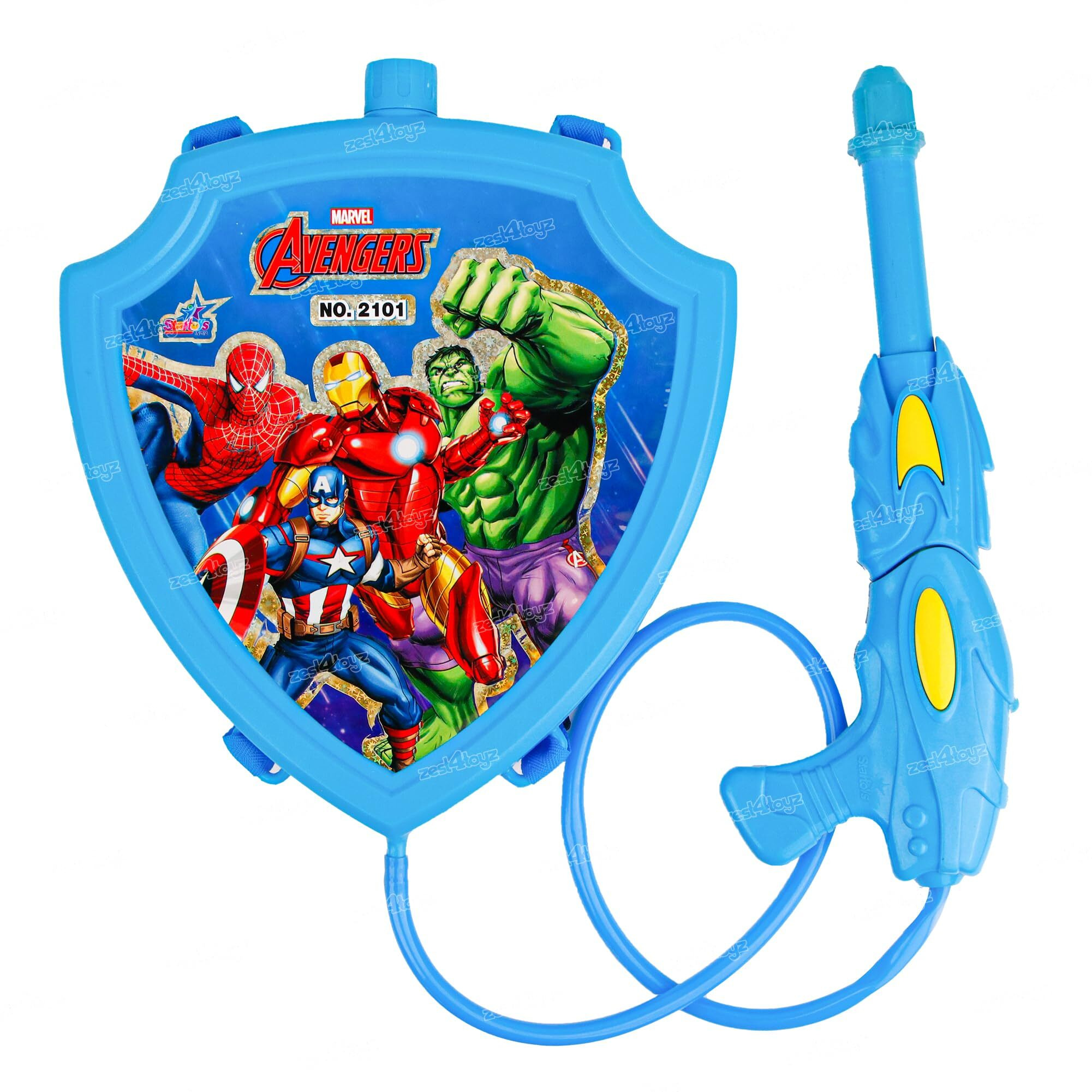 Zest 4 Toyz Holi Pichkari Water Gun for Kids Back Holding Tank Holi Water Gun with 1 Pkt Holi Color and 100 Balloons for Holi Pool Parties (Diamond Tank)