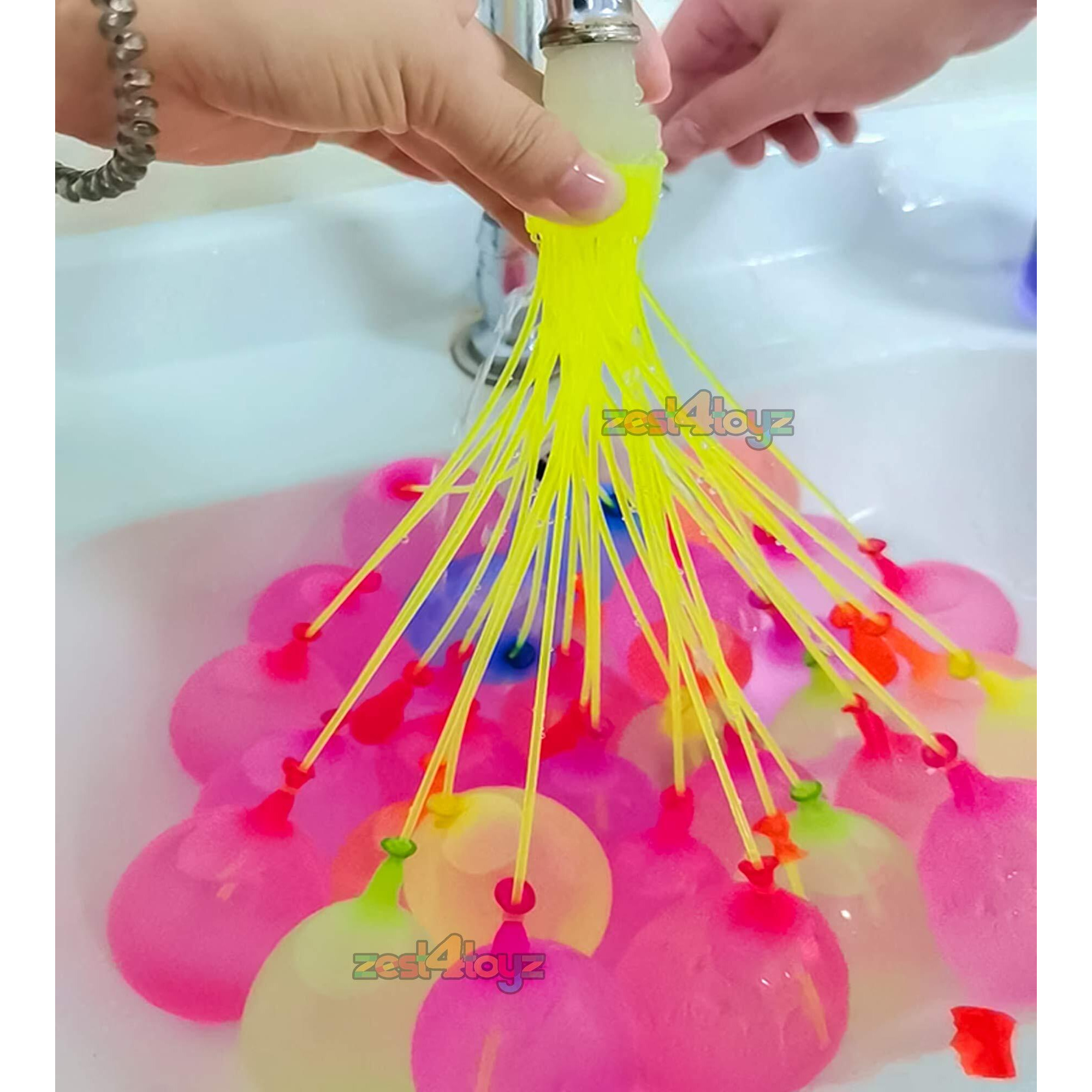 Zest 4 Toyz Holi Magic Water Balloons Pack for Kids Vibrant Colors Quick Fill Easy Tie with 2 Universal Tap Adapter Water Balloon Fight Holi Celebrations for Boys and Girls (Pack of 222)