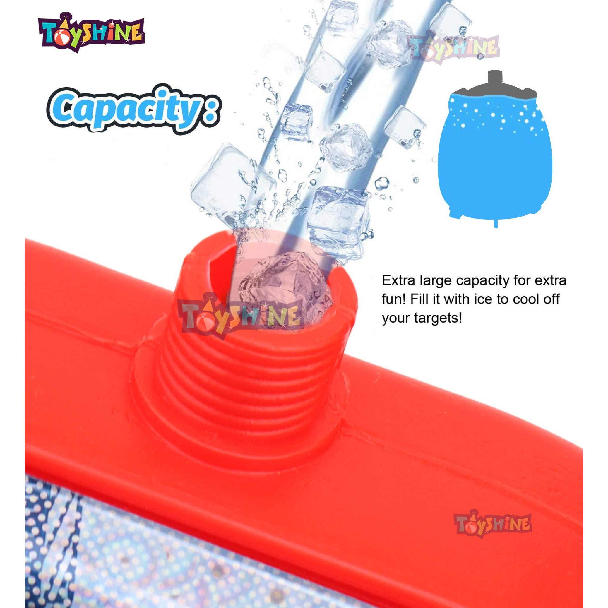 Toyshine Holi Water Toy Gun with Pressure Mechanism for Long Throw, Back Holding Tank, Back Holding Tank, 4.0 L, Spidy, Big, Red