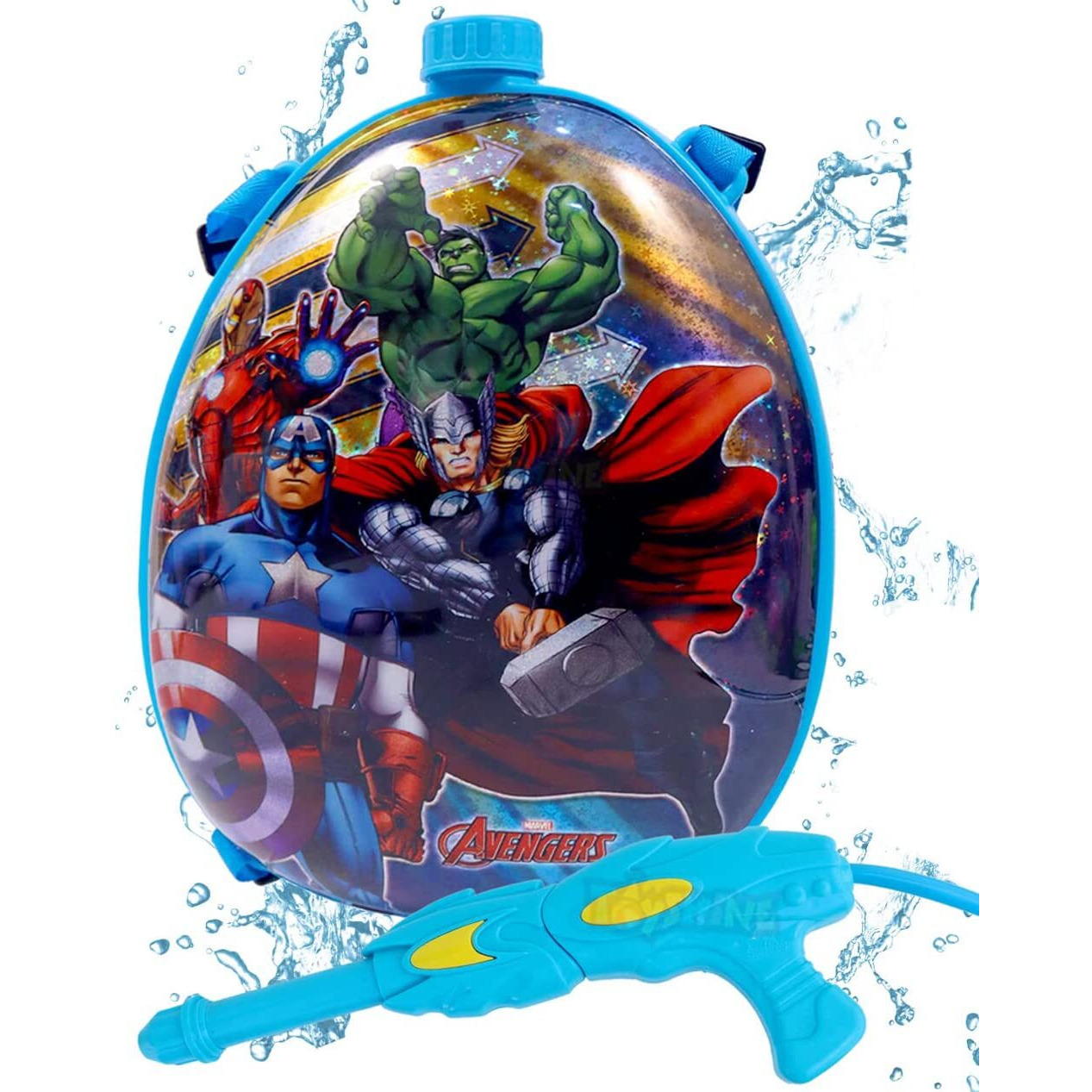 Toyshine Holi Water Toy Gun with Pressure Mechanism for Long Throw, Back Holding Tank, Back Holding Tank, 3.5 L, Blue