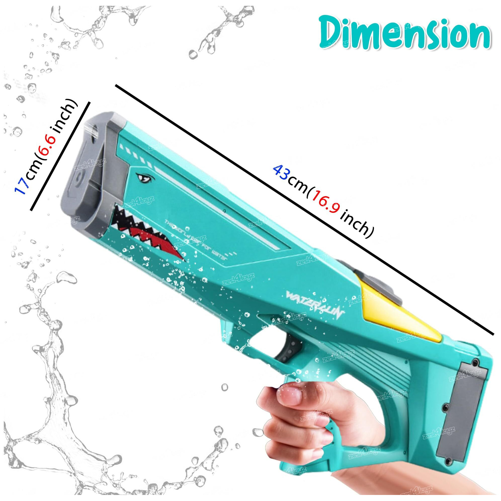Zest 4 Toyz Holi Pichkari Water Gun for Kids Automtic Squirt Water Gun with 1 Pkt Herbal Gulal and 100 Water Balloons for Holi Celebration