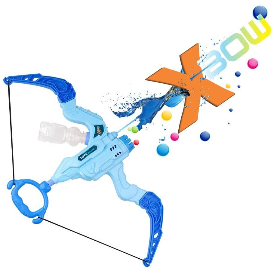TOTA 2-in-1 Xbow Water Pichkari and Bubble Gun | Big Holi Pichkari with High Pressure Mechanism for Long Throw | Includes 4 Vibrant Holi Colours + Bubble Solution (Random Colour)