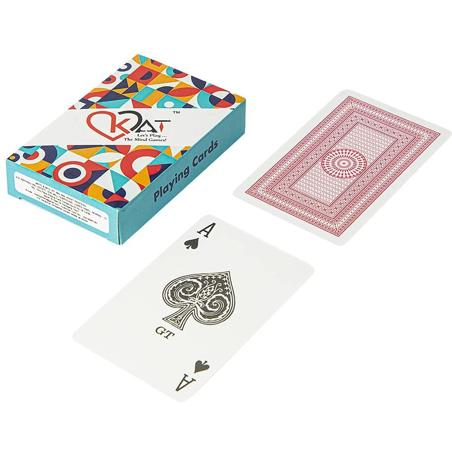 KAT Plastic Coated Playing Cards Single Colour Pack Premium Art Card Paper Decks for Bridge Rummy Poker Holi Diwali Taash Game Nights Party & Fun (Pack of 12)