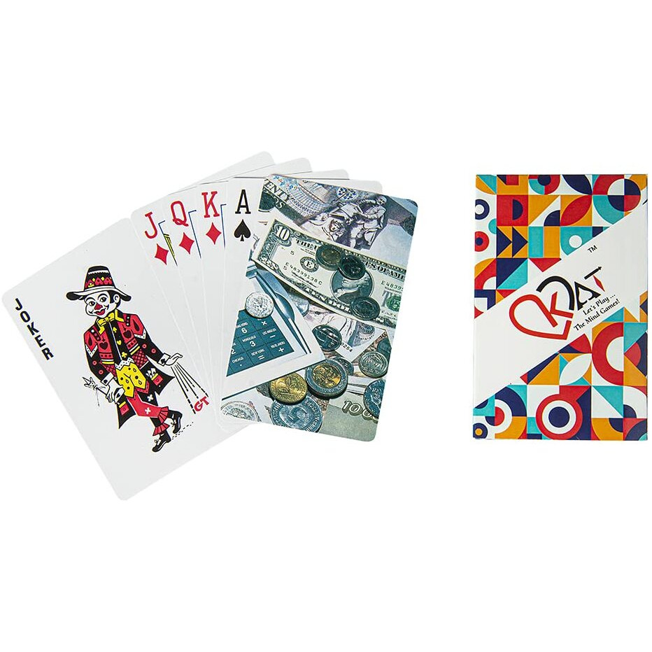 KAT 12 Pieces Playing Cards Plastic Coated Design A B C D Multi Colour Pack Premium Art Card Paper Decks for Bridge Rummy Poker Holi Diwali Taash Game Nights Party & Fun