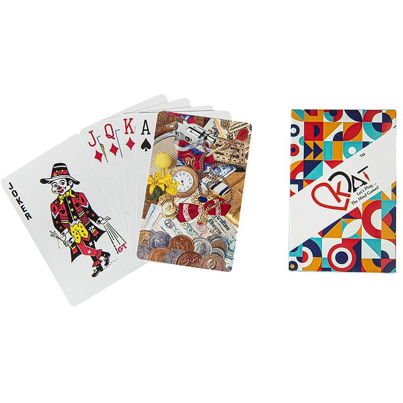 KAT 12 Pieces Playing Cards Plastic Coated Design A B C D Multi Colour Pack Premium Art Card Paper Decks for Bridge Rummy Poker Holi Diwali Taash Game Nights Party & Fun