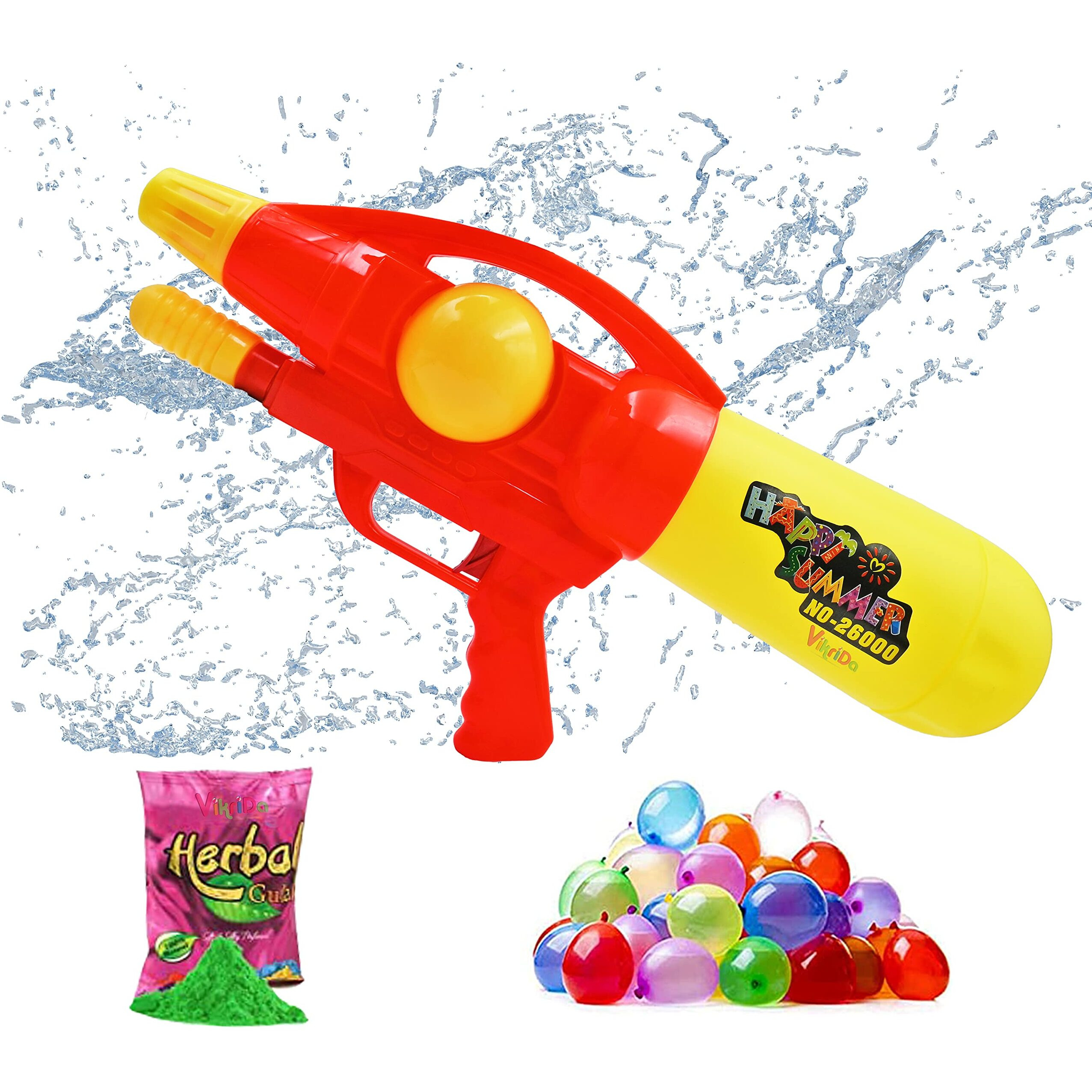 VikriDA Plastic Cartoon Printed High Pressure Pichkari Water Gun, Holi Water Gun Pichkari for Children, Color AS PER Availability