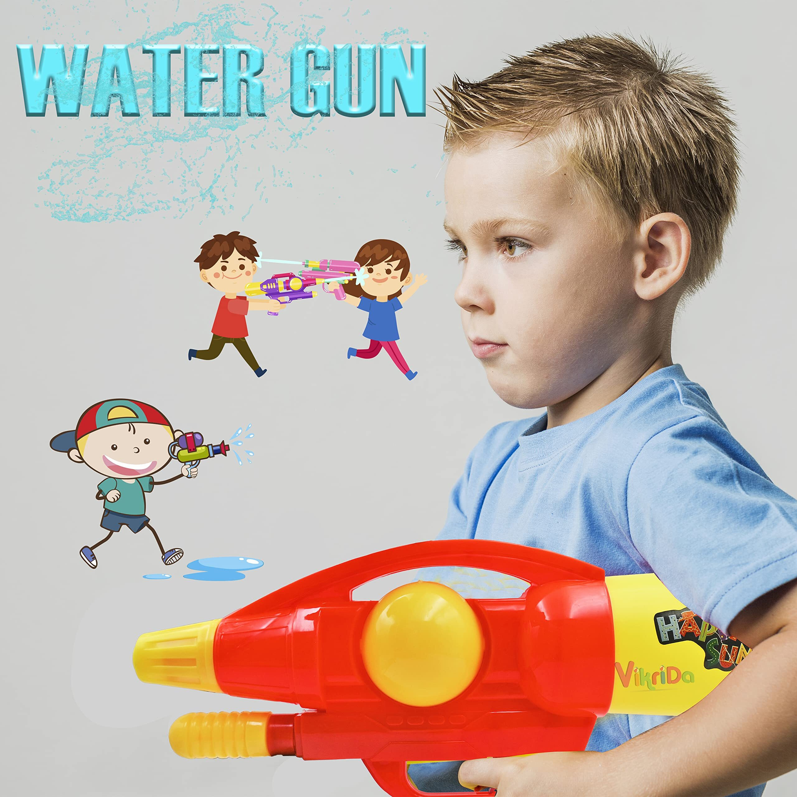 VikriDA Plastic Cartoon Printed High Pressure Pichkari Water Gun, Holi Water Gun Pichkari for Children, Color AS PER Availability
