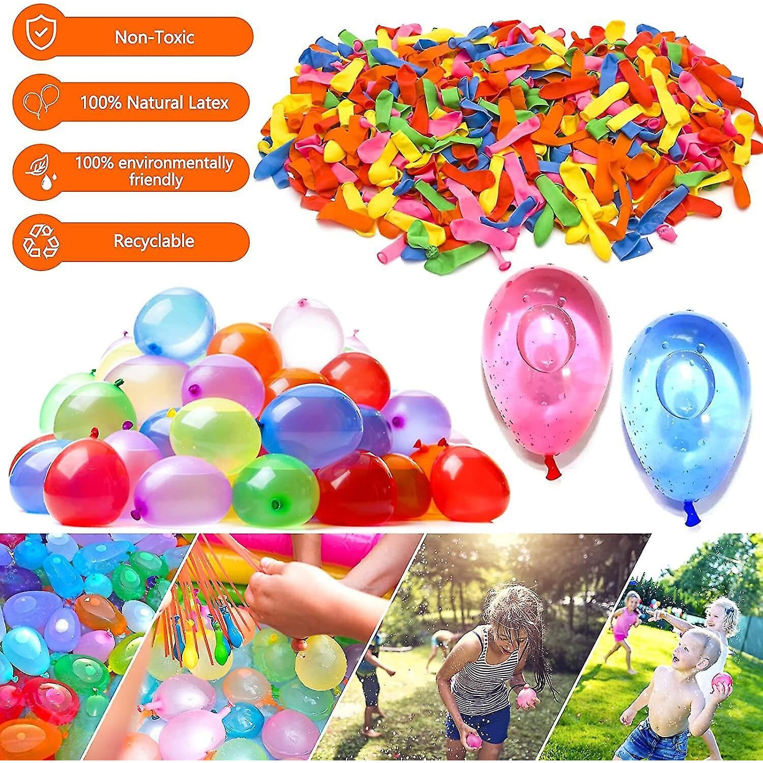 Magic Holi Water Balloons Crazy Quick Fill 333 Balloons in 60 Seconds For Kids, Multicolor (3 Packet)